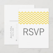 Carte postale Jaune simple Chevron RSVP (Devant / Derrière)
