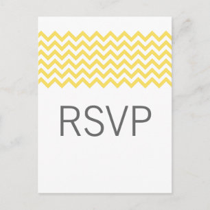 Carte postale Jaune simple Chevron RSVP