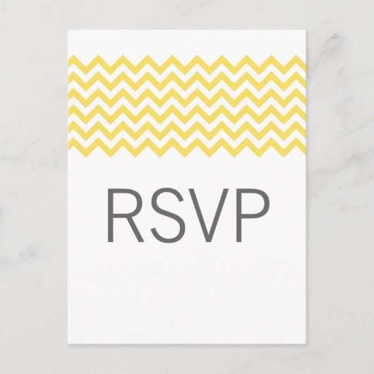 Carte postale Jaune simple Chevron RSVP (Devant)