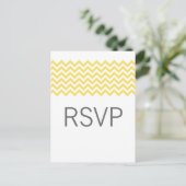 Carte postale Jaune simple Chevron RSVP (Debout devant)