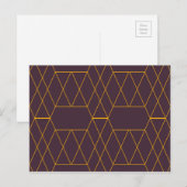 Carte Postale Jaune, violet, simple, graphique géométrique moder (Devant / Derrière)