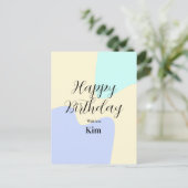 Carte Postale Jaune violet vert joyeux anniversaire abstrait pas (Debout devant)