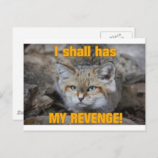 Carte Postale J'aurai MON REVENGE ! (Devant / Derrière)