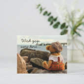 Carte Postale J'aurais aimé que tu sois là, Teddy Bear (Debout devant)