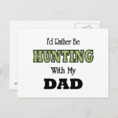 Carte Postale J'aurais préféré aller chasser avec Papa (Devant / Derrière)