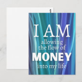 Carte Postale J'autorise la loi de l'argent de l'attraction Affi (Devant / Derrière)