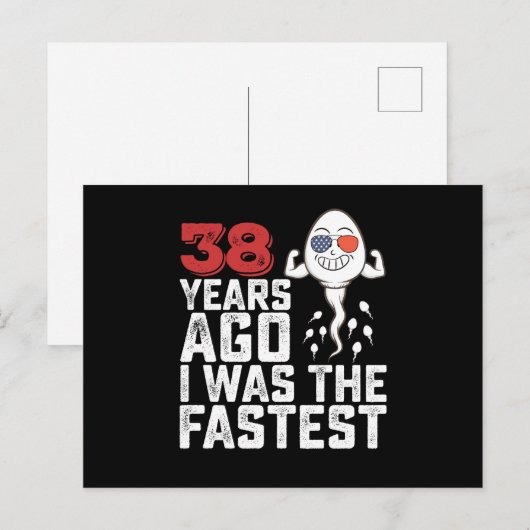Carte Postale J'avais 38 ans le jour où j'étais le plus rapide (Devant / Derrière)