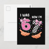 Carte Postale J'avais 6 ans maintenant j'ai 7 ans jolis chiffres (Devant / Derrière)