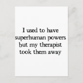 Carte Postale J'Avais Des Superpuissances (Devant)