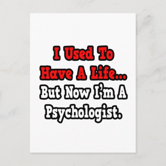 Carte Postale J'avais une vie... Psychologue (Devant)
