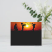 Carte Postale Jazz Band Silhouette Orange Sunset (Debout devant)