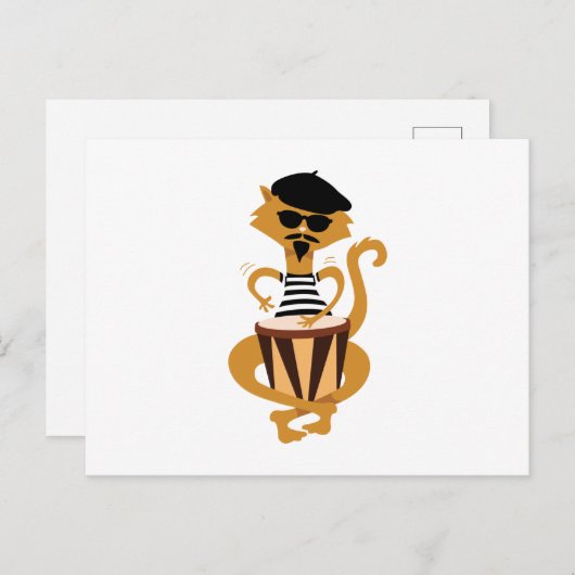 Carte Postale Jazz Cat (Devant / Derrière)