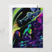 Carte postale Jazz colorée (Devant / Derrière)