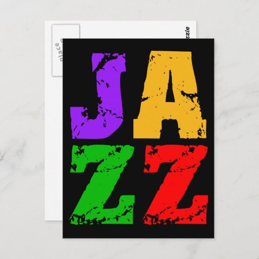 Carte Postale Jazz cool coloré (Devant / Derrière)