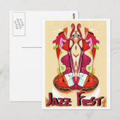 Carte Postale Jazz Fest Abstrait Bass1 (Devant / Derrière)