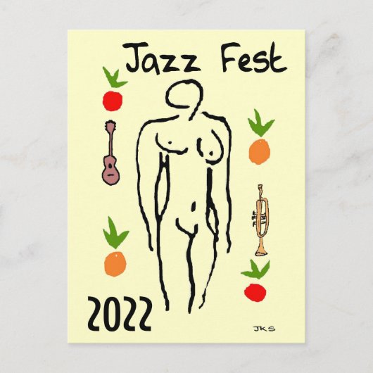 Carte postale Jazz Fest de style Matisse (Devant)