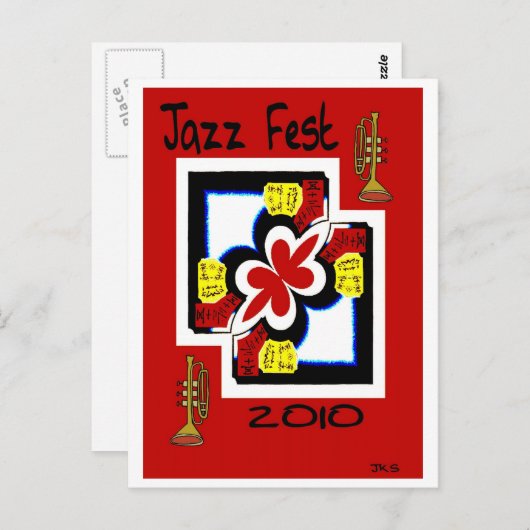 Carte Postale Jazz Fest Japonais Imprimer Abstrait (Devant / Derrière)