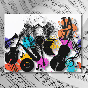 Carte Postale Jazz in Motion - Abstrait musical audacieux