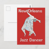 Carte Postale Jazz, Nouvelle-Orléans, Danseuse (Devant / Derrière)
