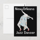 Carte Postale Jazz, Nouvelle-Orléans, Danseuse (Devant / Derrière)