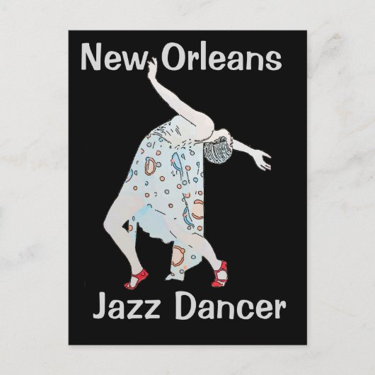 Carte Postale Jazz, Nouvelle-Orléans, Danseuse (Devant)