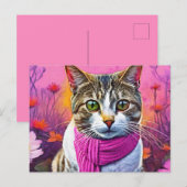 Carte Postale Jazzy Kitty au début du printemps (Devant / Derrière)