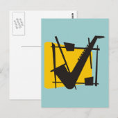 Carte Postale Jazzy Sax (Devant / Derrière)