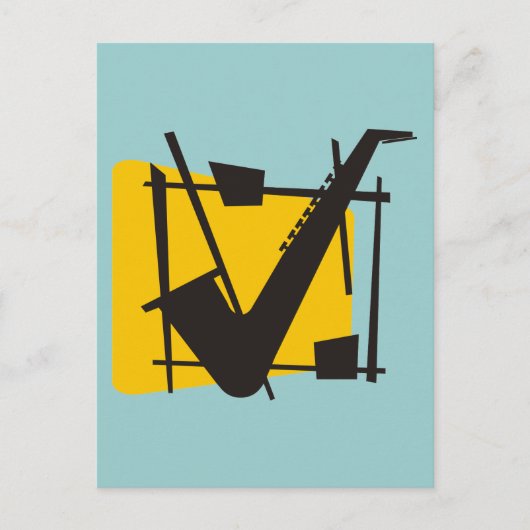 Carte Postale Jazzy Sax (Devant)