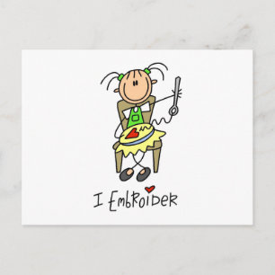 Carte Postale Je Brode Personnage Bâton