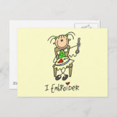 Carte Postale Je broder des t-shirts et des cadeaux (Devant / Derrière)