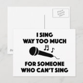 Carte Postale Je Chante Beaucoup Trop (Devant / Derrière)