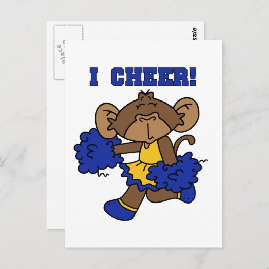 Carte Postale Je Cheer t-shirts et cadeaux bleu et or (Devant / Derrière)