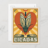 Carte Postale Je Coeur Cicadas (Devant / Derrière)