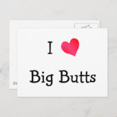 Carte Postale Je Coeur gros cul (Devant / Derrière)