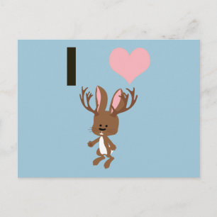 Carte Postale Je coeur Jackalope