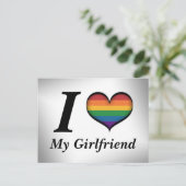 Carte Postale Je Coeur Ma Petite Amie Lesbienne Pride Typographi (Debout devant)