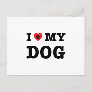 Carte Postale Je Coeur mon chien