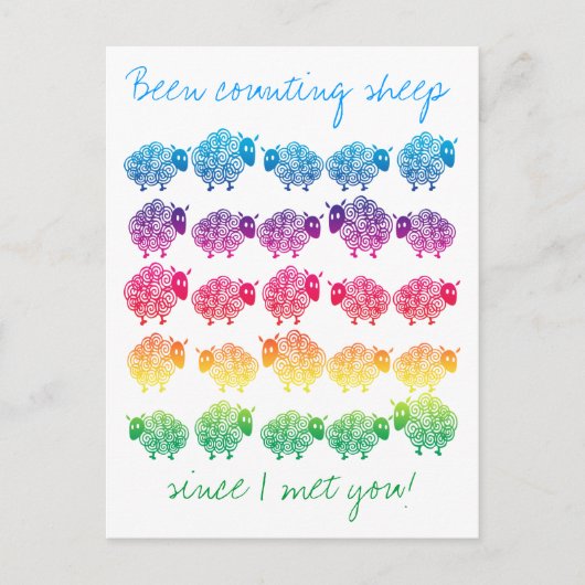 Carte Postale Je compte les moutons depuis que je vous ai rencon (Devant)
