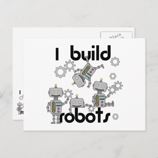 Carte Postale Je construis des robots (Devant / Derrière)