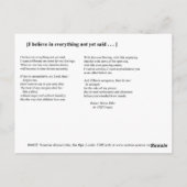 CARTE POSTALE JE CROIS (Dos)