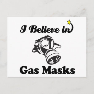 Carte Postale je crois aux masques à gaz