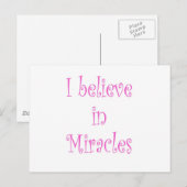 Carte Postale Je crois aux miracles (Devant / Derrière)