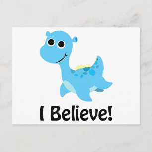 Carte Postale Je Crois ! Cute Blue Nessie