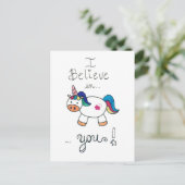 Carte Postale Je crois en VOUS ! Unicorne (Debout devant)