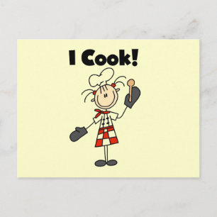 Carte Postale Je cuisine - Chef féminin