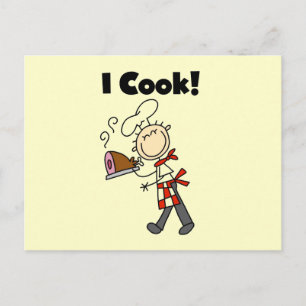 Carte Postale Je cuisine - Chef masculin