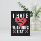 Carte Postale Je déteste la Saint-Valentin Journée anti-Valentin (Debout devant)