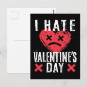 Carte Postale Je déteste la Saint-Valentin Journée anti-Valentin (Devant / Derrière)