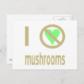 Carte Postale Je Déteste Les Champignons (Devant / Derrière)
