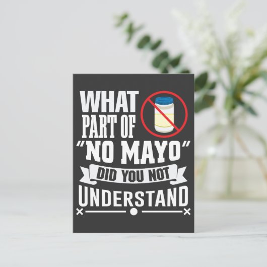 Carte Postale Je déteste Mayo - Mayonnaise Restaurant Foodie Jod (Debout devant)